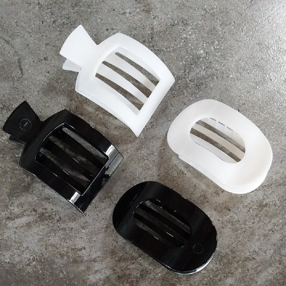 Elegant Black and White Hair Clip Set